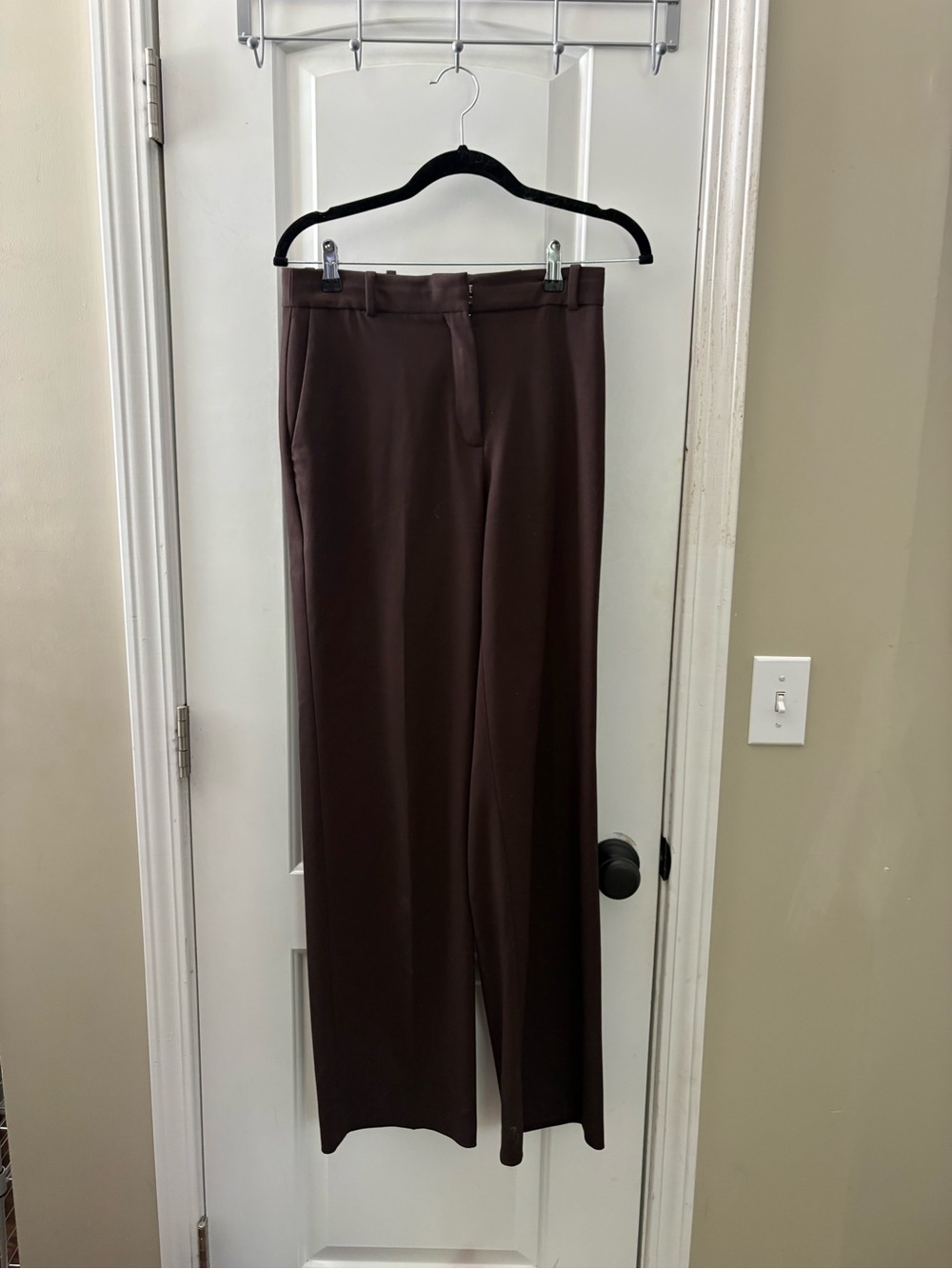 Aritzia Babaton Agency Pant Rich Mocha Brown Straight-Leg Dress Pants